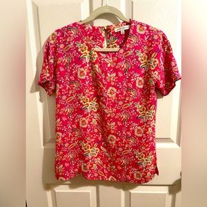 Rose and Olive Pink Floral Top